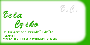 bela cziko business card